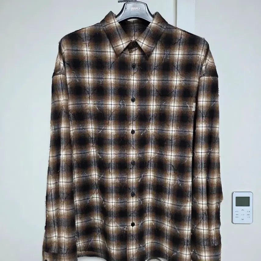[BUNJANG] Juun.J Argyle Check Flannel Shirt Brown 46 / 준지/아가일 체크 셔츠 브라운/46