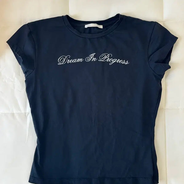 [BUNJANG] Zara Text T-Shirt Black / 자라 앞면 텍스트 티셔츠 블랙