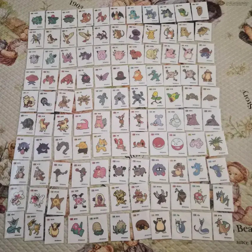 [BUNJANG] Pokemon Stickers 1st Gen Full Set (110 pcs) No-Code Seals / 포켓몬 띠부씰 1세대 노코드씰 전체세자리씰 110종 일괄판매합니다