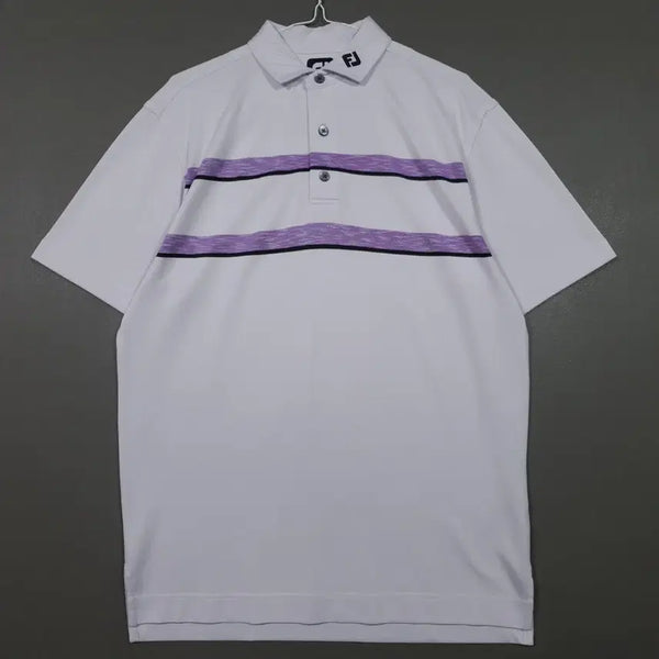 [BUNJANG] Footjoy Space Dye Chess Stripe Polo Shirt / L) 풋조이 골프 신형 스페이스 다이 체스 스트라이프 폴로 셔츠 반팔 카라티