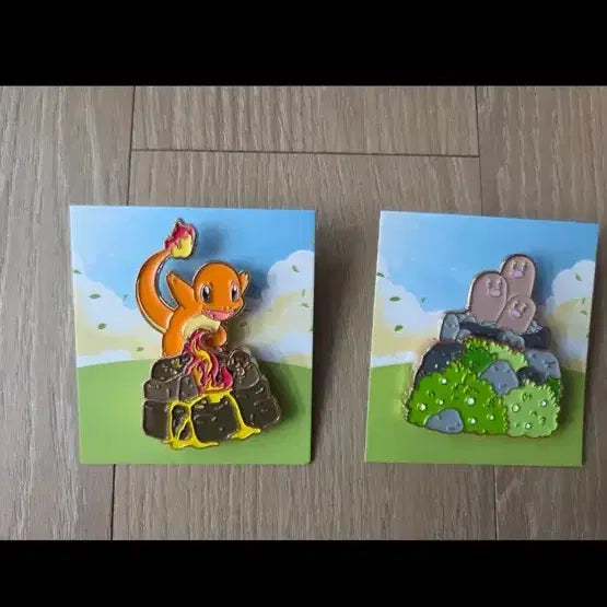 [BUNJANG] Lijak Toast Pokemon Badge Charmander Diglett Set / 이삭토스트 포켓몬뱃지 파이리 디그다 합쳐서 팔아요