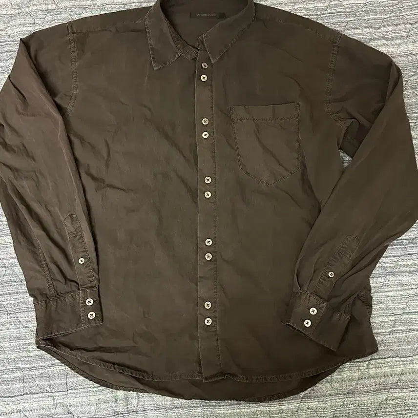 [BUNJANG] Haechi Room Rana Over-Dyed Shirt Charcoal / 해칭룸 Rana Shirt Over Dyed Charcoal