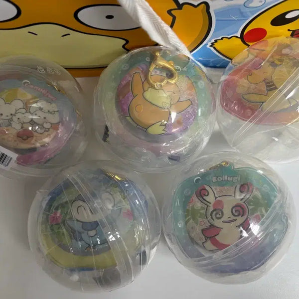 [BUNJANG] Pokemon Relaxing Vacation Fan Charm Bundle Set / 부산 포켓몬 느긋느긋바캉스 부채키링 여러개 일괄