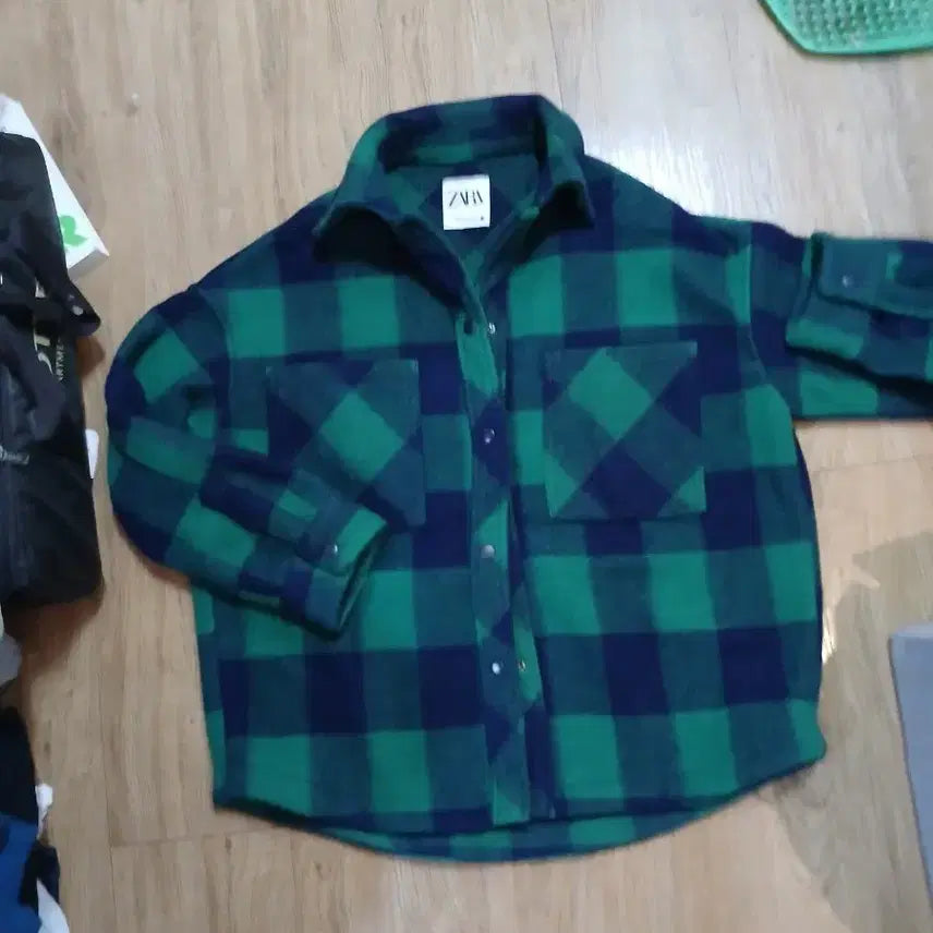 [BUNJANG] Zara Checked Wool-Blend Coatigan / 자라  겨울남방.코트두께감 남방
