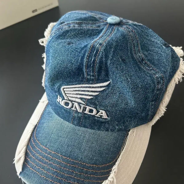 [BUNJANG] Honda Cut-off Denim Ball Cap Blue / 혼다 컷오프 데님 볼캡 블루