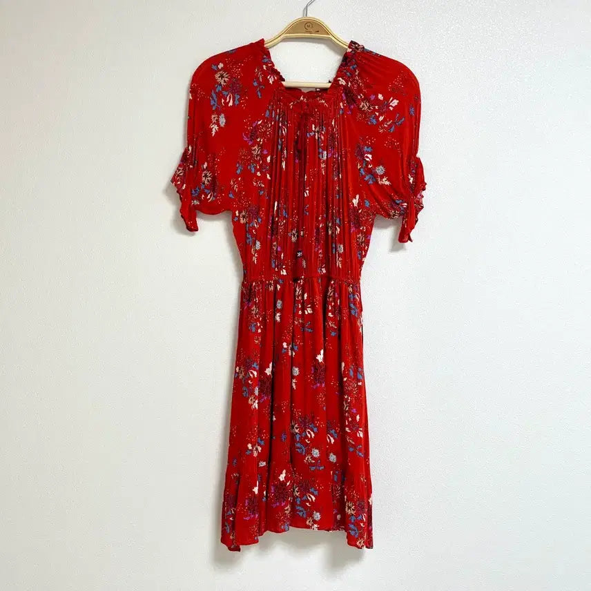 [BUNJANG] Roem Floral Pattern Shirring Detail Mini Dress / [S] 로엠 원피스