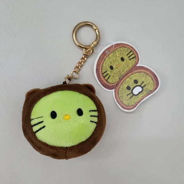 [BUNJANG] Hello Kitty Kiwi Ddojjonku Doll Keychain / 헬로키티 키위 두쫀쿠 인형 키링