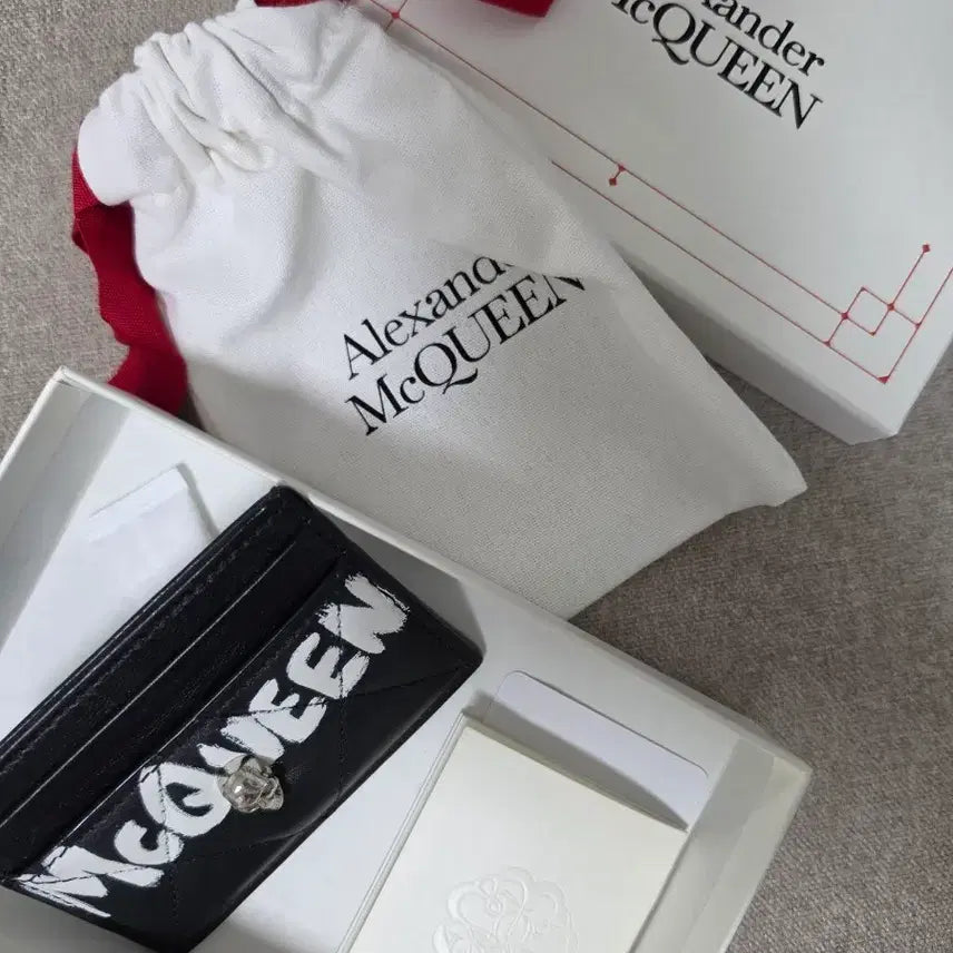 [BUNJANG] Alexander McQueen Graffiti Card Holder Black / 알렉산더 맥퀸 그래피티 카드 홀더 블랙