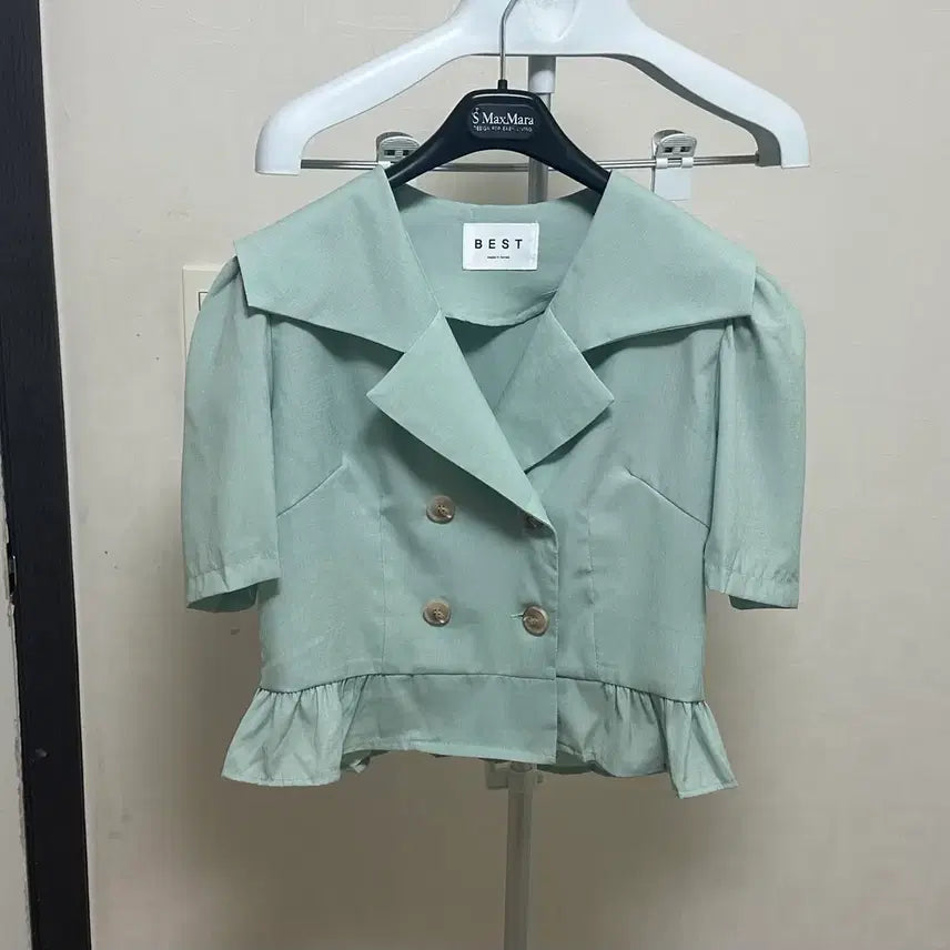 [BUNJANG] Puff Sleeve Sailor Collar Summer Jacket / 퍼프자켓(55-66)