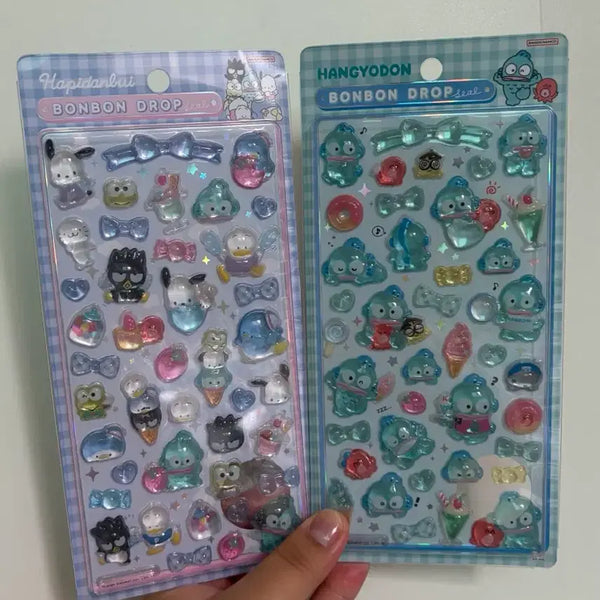 [BUNJANG] Sanrio Hangyodon/Happy Danbi Bonbon Drop Seal Sticker 2nd Edition (Japan Genuine) / 산리오 한교동/해피단브이 봉봉드롭 씰 스티커 2탄 (일본정품)