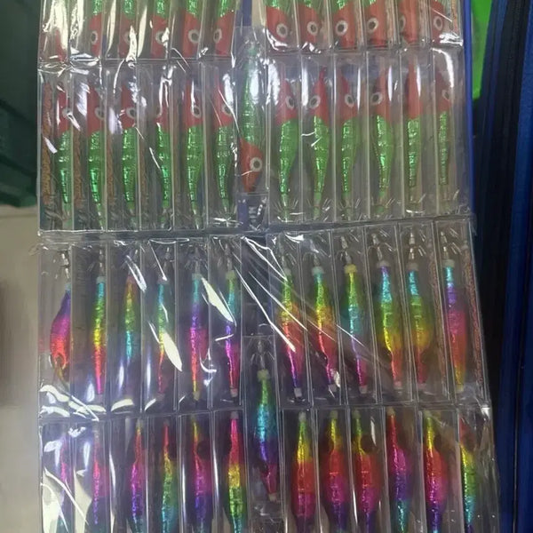 [BUNJANG] Jigking Octopus Lure Rainbow Watermelon 50-Piece Set / 바다낚시 문어 왕눈이 레인보우 수박 에기 50개입 새상품