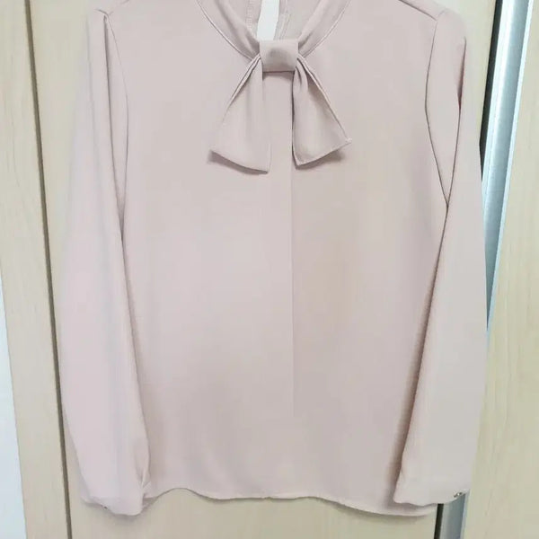 [BUNJANG] Cherrykoko Ribbon Blouse - Light Pink / 체리코코 리본 블라우스 연핑크