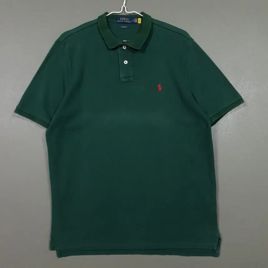 [BUNJANG] Polo Ralph Lauren 21SS QR Pony Pique Polo Shirt Green M / 폴로 랄프로렌 신형 21ss 큐알 포니 반팔 카라티 피케 셔츠 그린 M