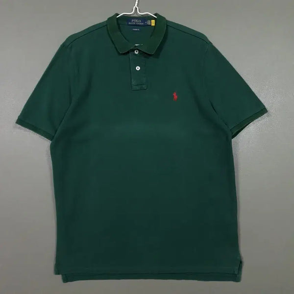 [BUNJANG] Polo Ralph Lauren 21SS QR Pony Pique Polo Shirt Green M / 폴로 랄프로렌 신형 21ss 큐알 포니 반팔 카라티 피케 셔츠 그린 M