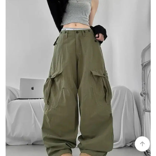 [BUNJANG] Khaki Cargo Pants / 카키색 카고 팬츠