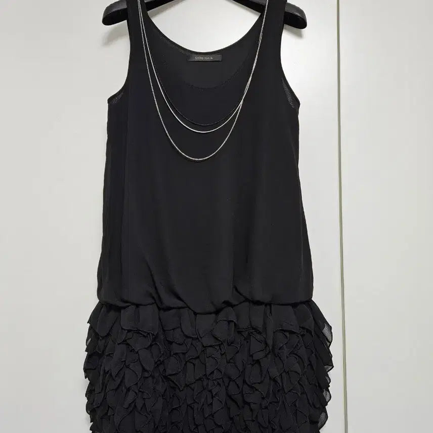 [BUNJANG] LeShop Black Frill Dress Size S / (새상품) 르샵 블랙 프릴 원피스 (S,55)