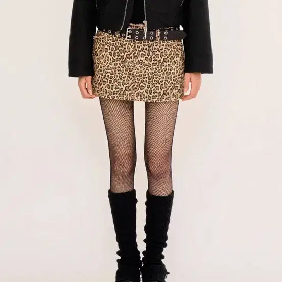 [BUNJANG] Panyoung Leopard Mini Skirt / 판영 fanyoung 레오파드 미니스커트 치마