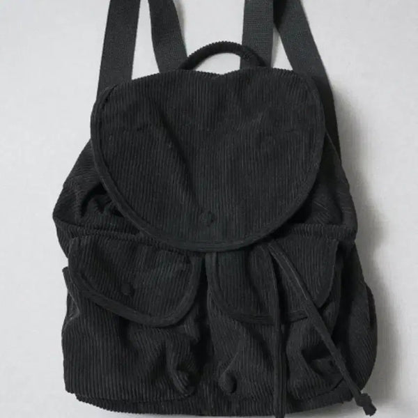 [BUNJANG] Daiso Corduroy Backpack Black / 다이소 코듀로이 백팩