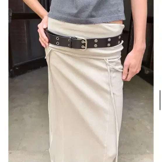 [BUNJANG] Diagonal Double Eyelet Adornment Belt / 새제품)다이애그널 벨트 Double eyelet adornment belt