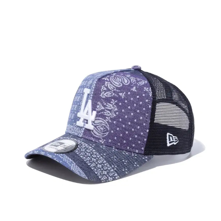 [BUNJANG] New Era 9FORTY A-Frame LA Jacquard Paisley Trucker Cap Hat (International Edition) / [해외판] 9forty A-프레임 뉴에라 LA 자카드 페이즐리 트러커 캡 모자