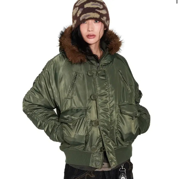 [BUNJANG] Arkham Faux Fur Hooded Jacket / 아캄 퍼자켓