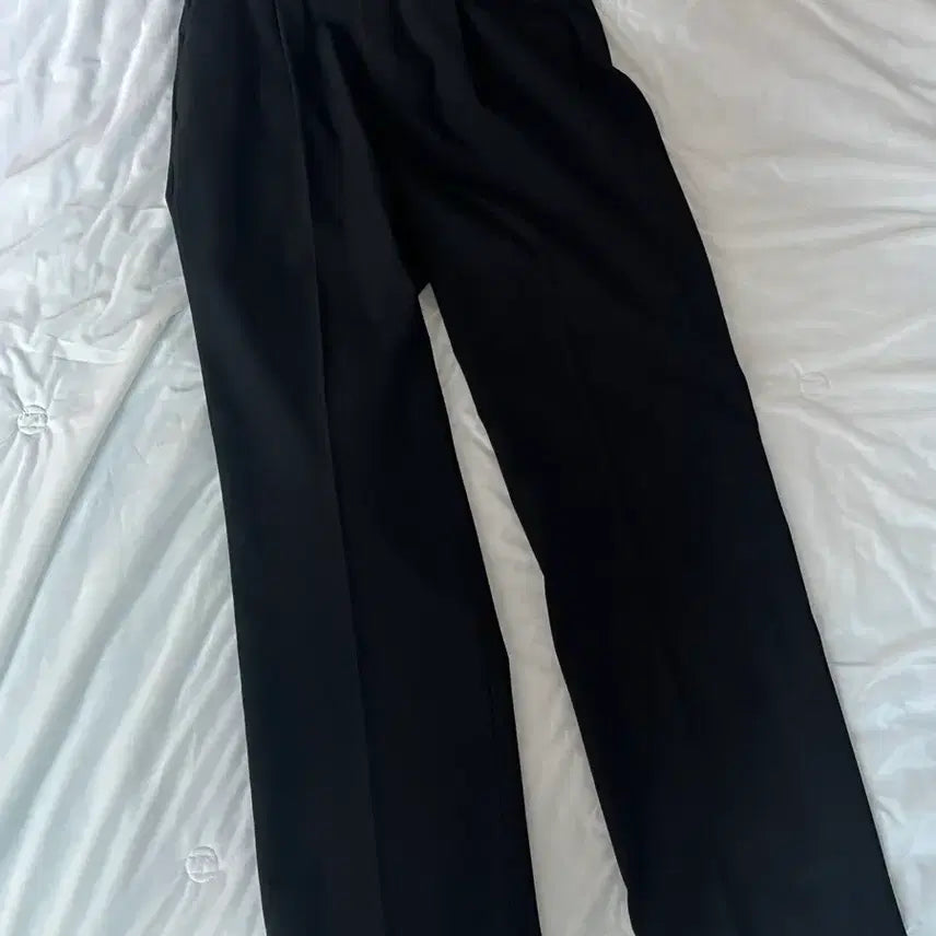 [BUNJANG] Musinsa Standard Wide Hidden Banding Slacks Black / 무신사 스탠다드 와이드 히든 밴딩 슬랙스 [블랙] 27