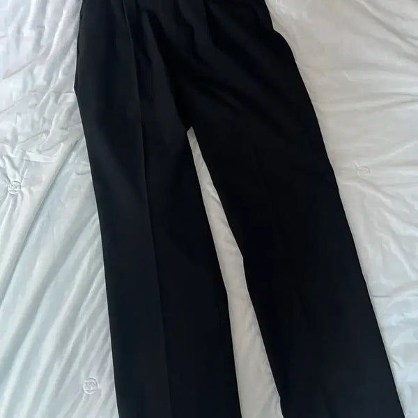 [BUNJANG] Musinsa Standard Wide Hidden Banding Slacks Black / 무신사 스탠다드 와이드 히든 밴딩 슬랙스 [블랙] 27