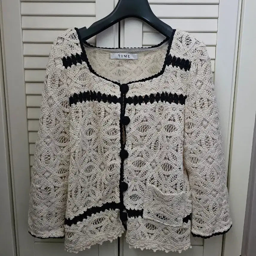 [BUNJANG] TIME Crochet Cardigan with Inner Top (Ivory) / 정품) TIME 타임 크로쉐 가디건 아이보리 이너포함