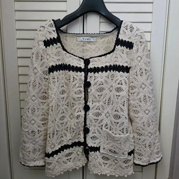 [BUNJANG] TIME Crochet Cardigan with Inner Top (Ivory) / 정품) TIME 타임 크로쉐 가디건 아이보리 이너포함