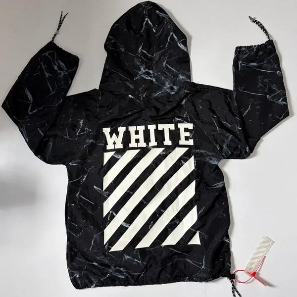 [BUNJANG] Off-White Marble Pattern Zip-Up Hoodie / 오프화이트 마블 패턴 후드 집업