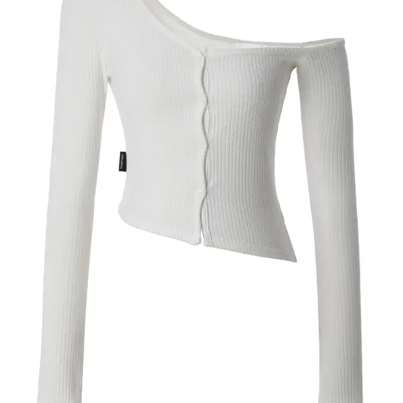 [BUNJANG] threetimes One-Shoulder Button Tee Ivory / 새상품 쓰리타임즈 threetimes 원 숄더 버튼 티 아이보리