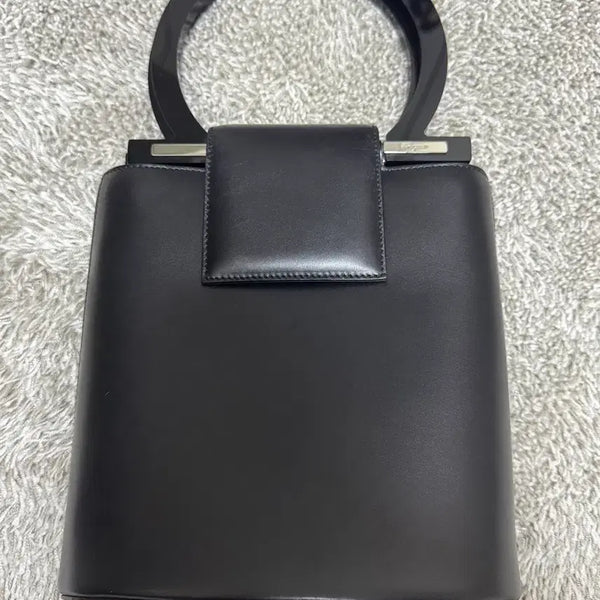 [BUNJANG] Salvatore Ferragamo Gancini Top Handle Bag Black / 살바토레 페라가모 간치니 핸드백 블랙 WS7155