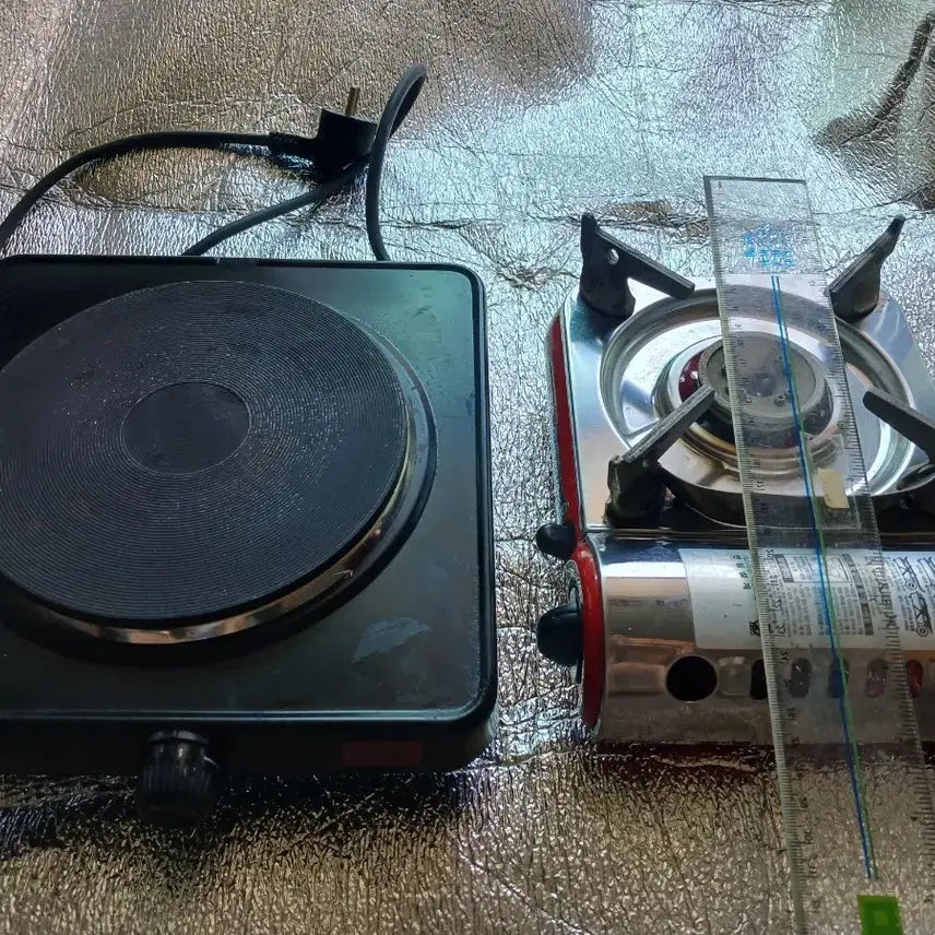 [BUNJANG] Portable Gas Stove and Electric Plate Bundle / 전기 플레이트 휴대용 가스레인지 캠핑버너 2개 일괄