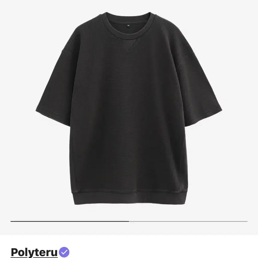 [BUNJANG] Politedo Waffle T-Shirt Black / 폴리테루 와플티 블랙 [3]