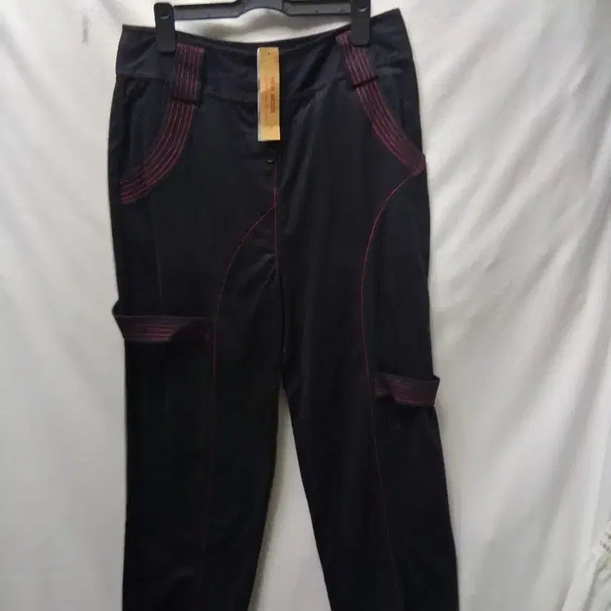[BUNJANG] Black Red Stitch Cargo Pants / 새상품 블랙 레드 스티치 카고 팬츠