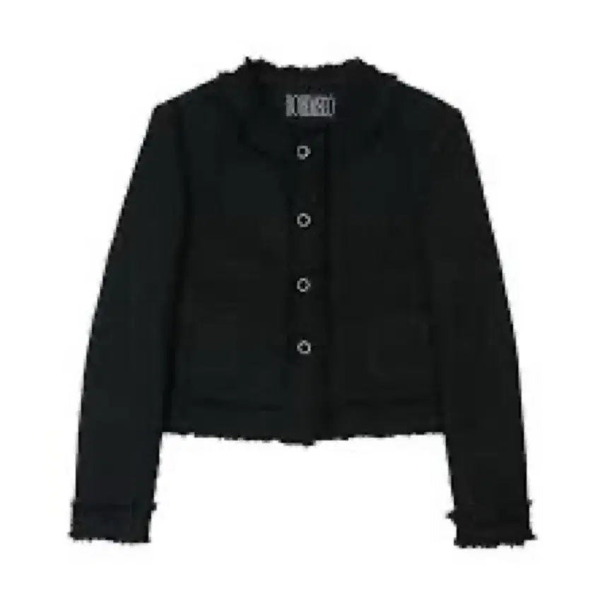 [BUNJANG] Bohemian Seoul Ruffle Round Tweed Jacket Black / 보헤미안서울 러플 라운드 트위드자켓 블랙