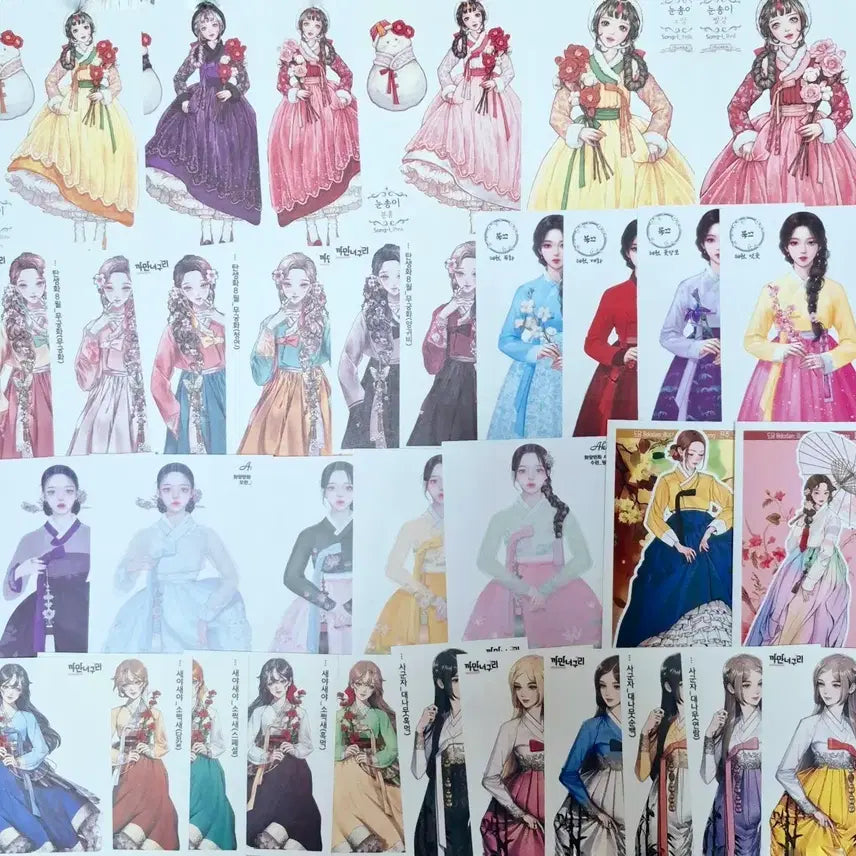 [BUNJANG] Oriental Style Character Stickers (69 pcs) / 동양풍 인물 인스