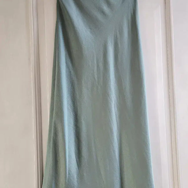 [BUNJANG] Mint Satin Slip Skirt / 민트색 새틴 슬립 스커트 55(5장), 66(3장)