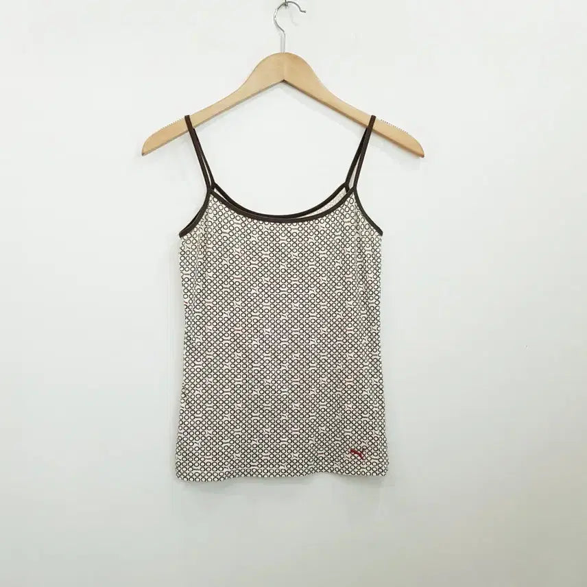 [BUNJANG] Puma Logo Dot Sleeveless Tank Top Women's M / 푸마 로고 도트 키치룩 스판 슬리브리스 나시 티셔츠 여M R628