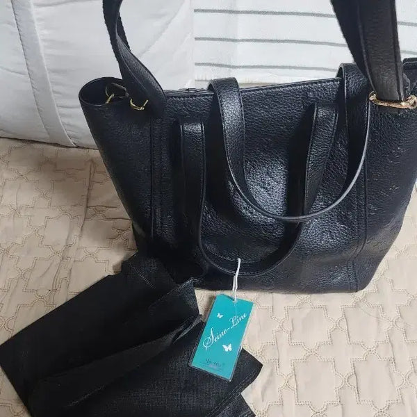 [BUNJANG] Black Tote Crossbody Shoulder Bag / 블랙 토트 크로스 숄더백