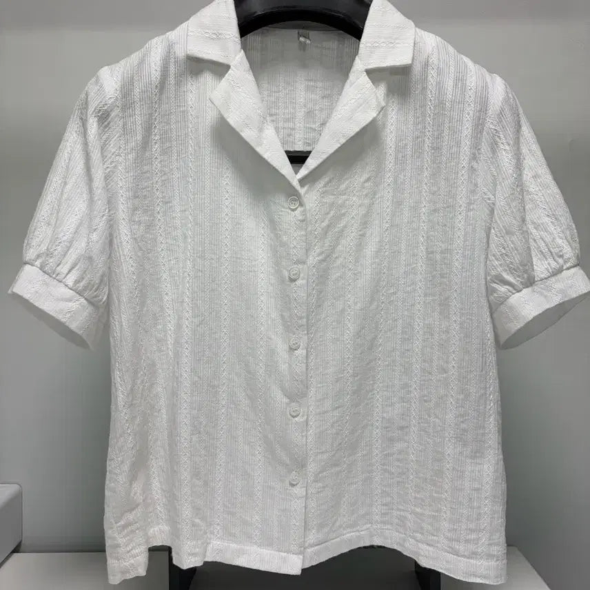 [BUNJANG] Roompacker Cotton Short Sleeve Shirt - White, Free Size / 반팔 셔츠 free사이즈