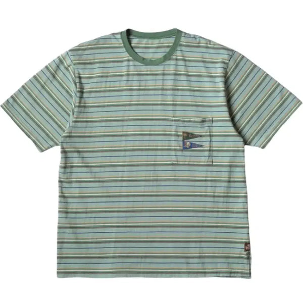 [BUNJANG] Kapital Multi Border Jersey Pendant T-Shirt 3 Flag Mint Green XL / 캐피탈 멀티 보더 저지 패넌트 티셔츠 3플래그 민트 그린