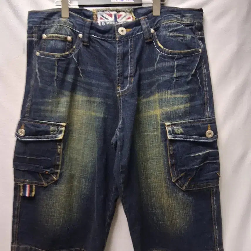 [BUNJANG] Broken Roller Denim Cargo Shorts 36 Inch / 새상품 브로큰 롤러 데님 카고 반바지 36인지