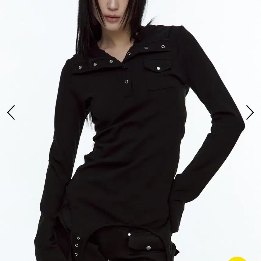 [BUNJANG] Roughneck Garter Hoodie Top Black / 러프넥 가터 후드 탑 블랙