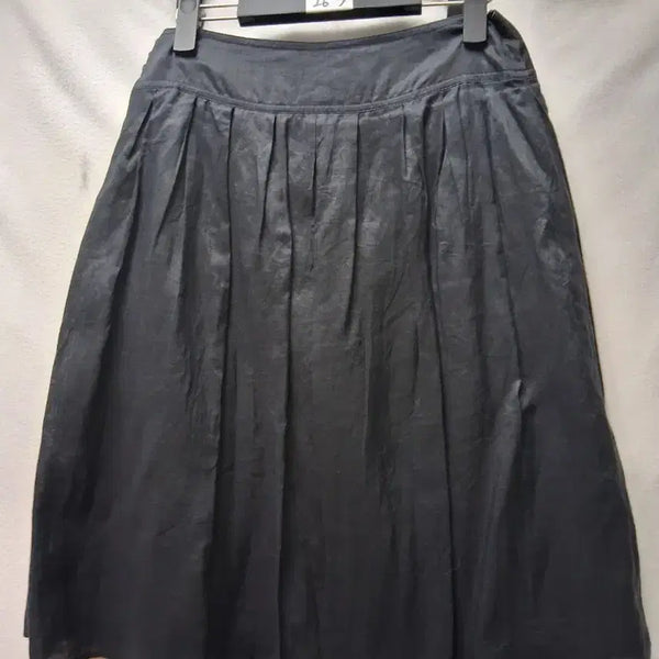 [BUNJANG] Black Linen Flare Skirt (27-inch Waist) / 검정색 린넨 플레어 스커트27인지
