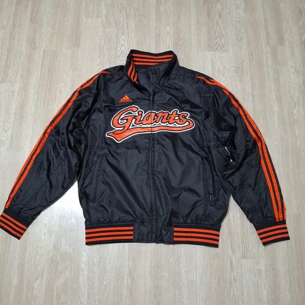 [BUNJANG] Lotte Giants Adidas Spring/Fall Jumper Black Size 105 (New) / 롯데자이언츠 아디다스 춘추 점퍼 검정 105사이즈(새상품)