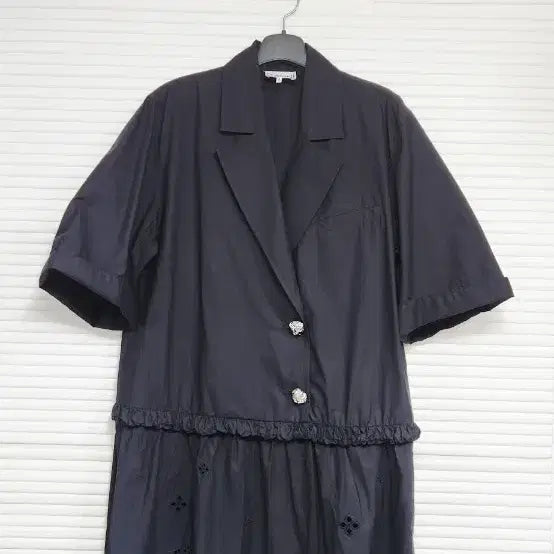 [BUNJANG] GANNI Eyelet Lace Poplin Dress Black / GANNI가니 아일렛 레이스 팝린원피스 블랙34호