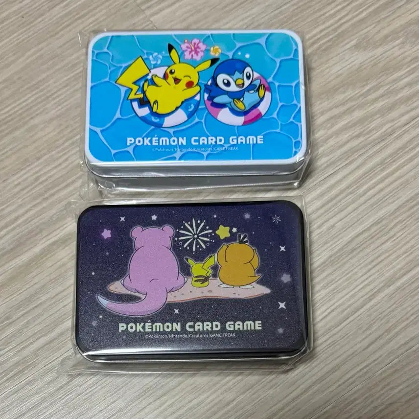 [BUNJANG] Pokémon Chilling Beach Tin Case Bundle Set / 불꽃놀이 칠링비치 틴케이스 2종 일괄 부산 팝업 한정 포켓몬카드