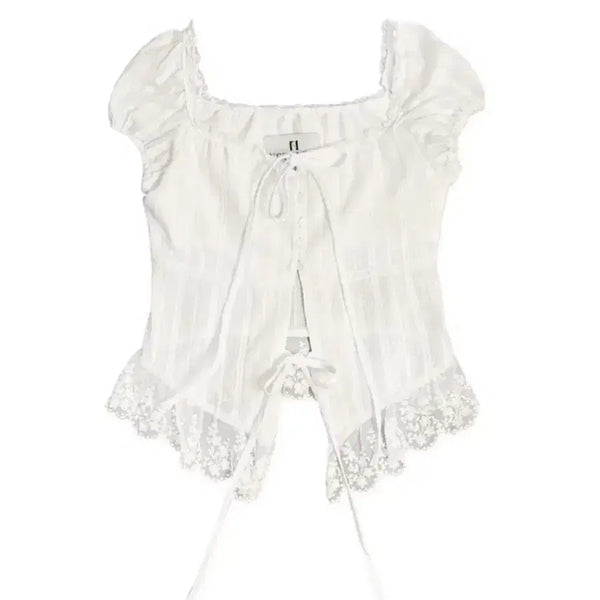 [BUNJANG] Newellin Rose Lace Blouse / 뉴얼린 로제 레이스 블라우스