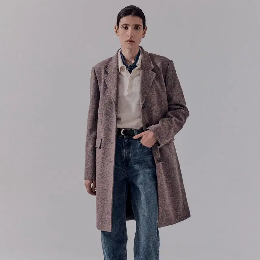 [BUNJANG] Dunst Cashmere Single Coat Herringbone M New / 던스트 캐시미어 싱글코트 헤링본 M 새상품